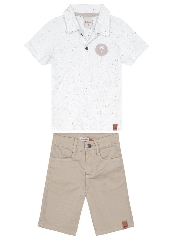 Carinhoso - Conjunto Praia em Botonê Comfort Menino Branco