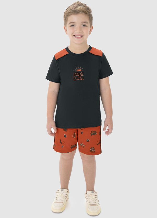 Malwee Kids - Conjunto Preto Freedom com Moletinho Menino