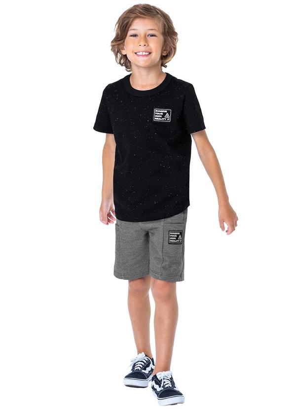 Malwee Kids - Conjunto Preto Imagine em Botonê Menino