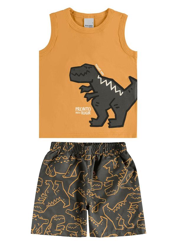 Malwee Kids - Conjunto Pronto para Rugir Amarelo Escuro