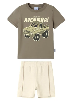 Malwee Kids - Conjunto Pronto Pra Aventura! Texturizado Taupe - MALWEE KIDS