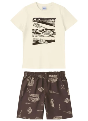 Malwee Kids - Conjunto Racer Microfibra Off White - MALWEE KIDS