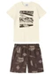 Malwee Kids - Conjunto Racer Microfibra Taupe - variação: Off White