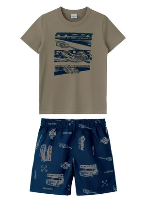 Malwee Kids - Conjunto Racer Microfibra Taupe - MALWEE KIDS