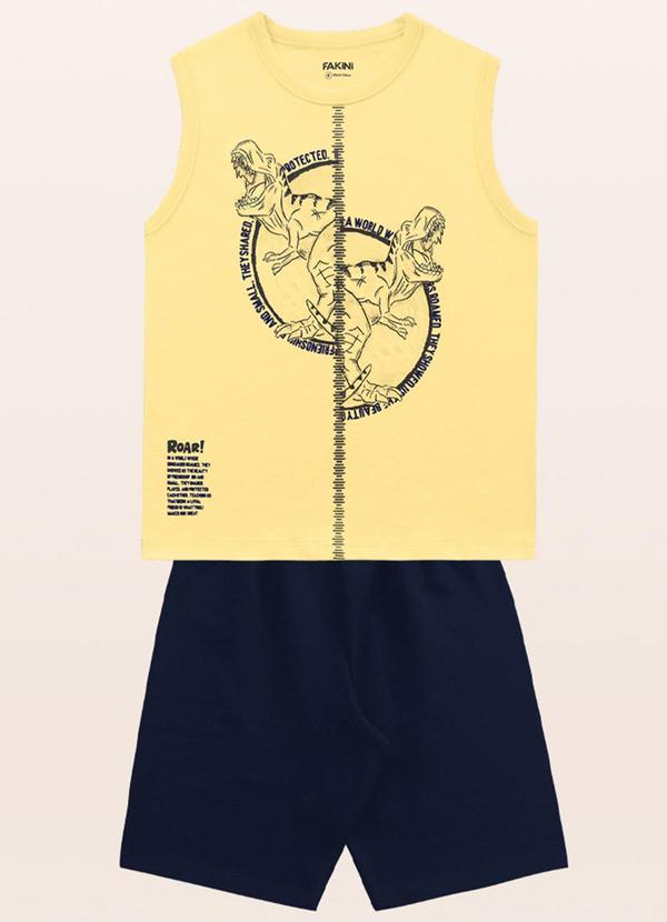 Fakini Kids - Conjunto Regata/Bermuda Amarelo