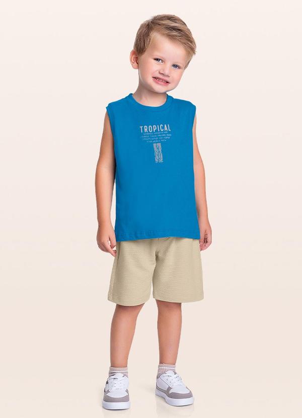 Fakini Kids - Conjunto Regata/Bermuda Azul