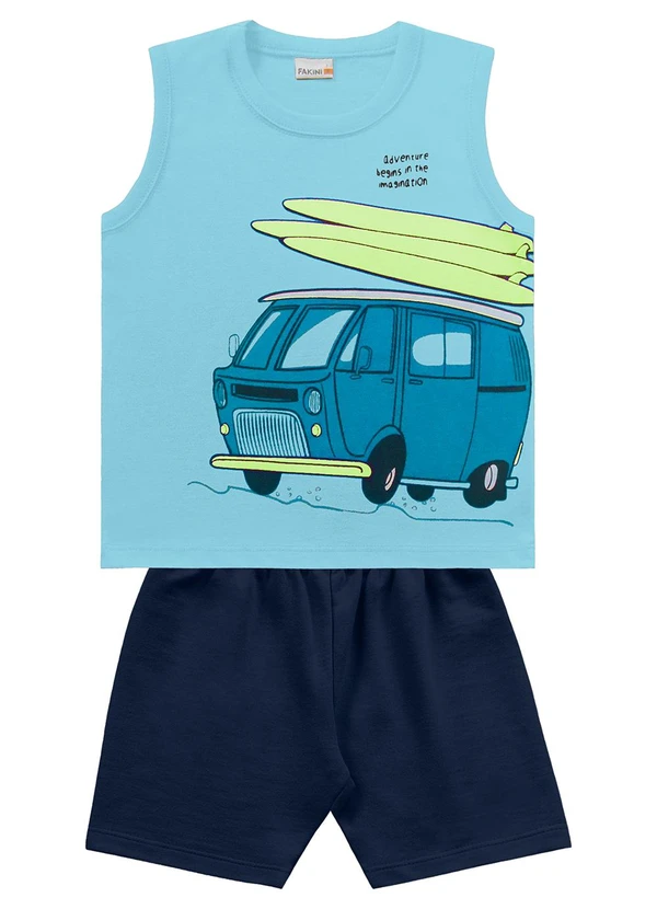 Fakini Kids - Conjunto Regata/Bermuda Azul