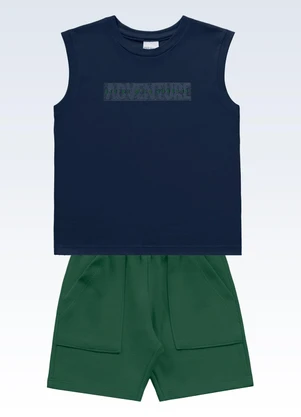 Fakini Kids - Conjunto Regata/Bermuda Azul - FAKINI KIDS