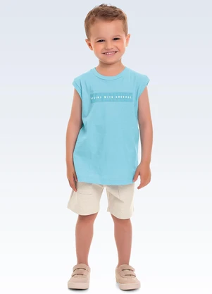 Fakini Kids - Conjunto Regata/Bermuda Azul - FAKINI KIDS