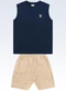 Fakini Kids - Conjunto Regata/Bermuda Marrom - variação: Azul