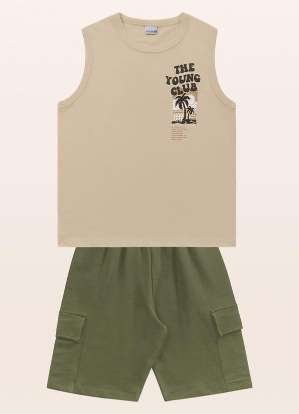 Fakini Kids - Conjunto Regata/Bermuda Bege