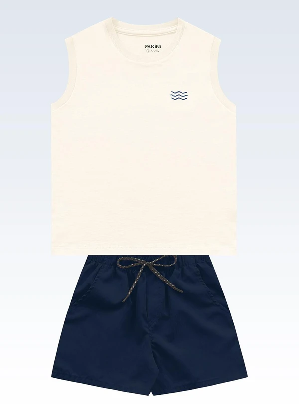 Fakini Kids - Conjunto Regata/Bermuda Bege