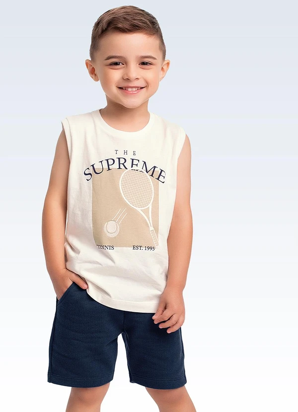 Fakini Kids - Conjunto Regata/Bermuda Bege