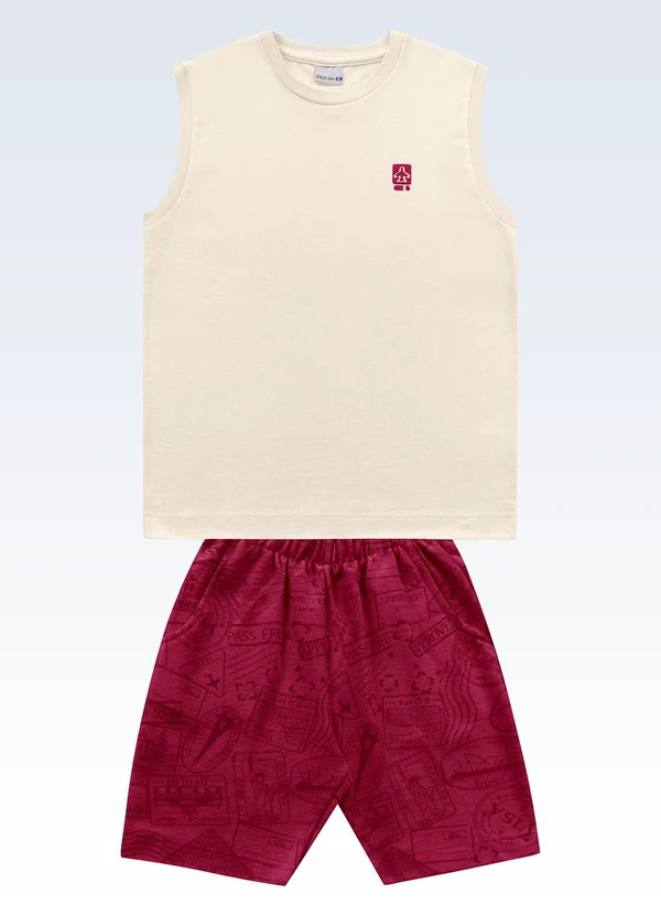 Fakini Kids - Conjunto Regata/Bermuda Bege
