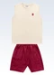 Fakini Kids - Conjunto Regata/Bermuda Marrom - variação: Bege
