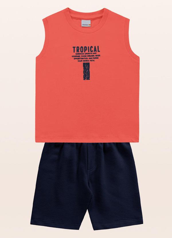 Fakini Kids - Conjunto Regata/Bermuda Laranja