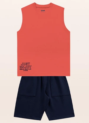 Fakini Kids - Conjunto Regata/Bermuda Laranja - FAKINI KIDS