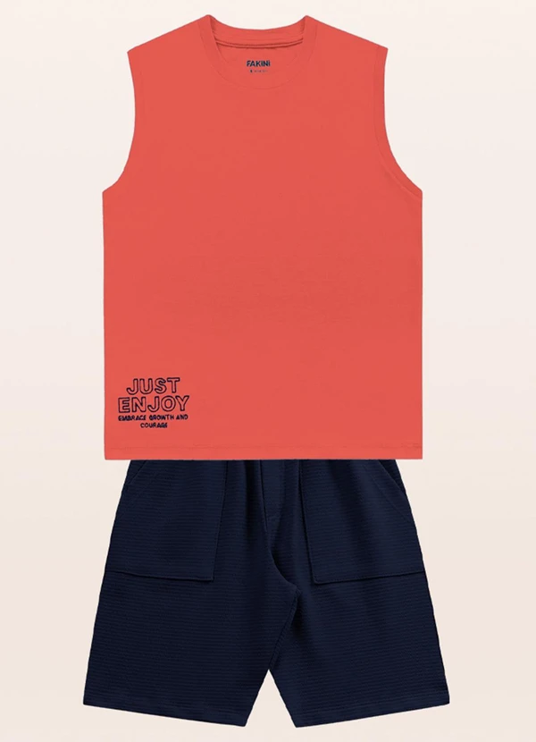 Fakini Kids - Conjunto Regata/Bermuda Laranja