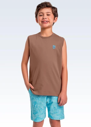 Fakini Kids - Conjunto Regata/Bermuda Marrom - FAKINI KIDS