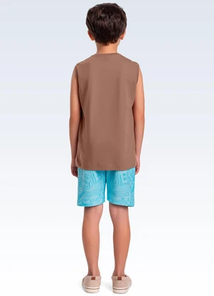 Fakini Kids - Conjunto Regata/Bermuda Marrom - FAKINI KIDS