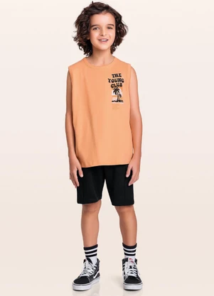 Fakini Kids - Conjunto Regata/Bermuda Preto - FAKINI KIDS