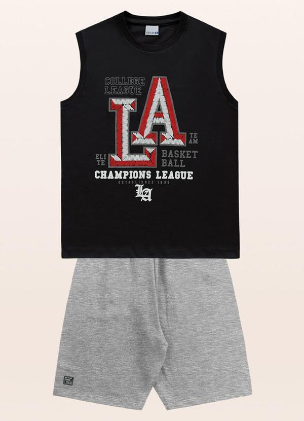 Fakini Kids - Conjunto Regata/Bermuda Preto