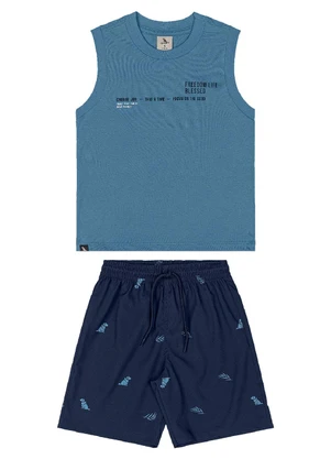 Quimby - Conjunto Regata Bermuda Azul - QUIMBY
