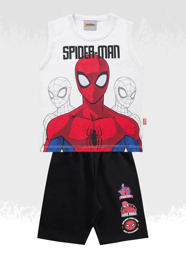 Homem Aranha - Conjunto Regata/Bermuda Spider-Man Preto 3