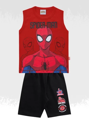 Homem Aranha - Conjunto Regata/Bermuda Spider-Man Vermelho - HOMEM ARANHA