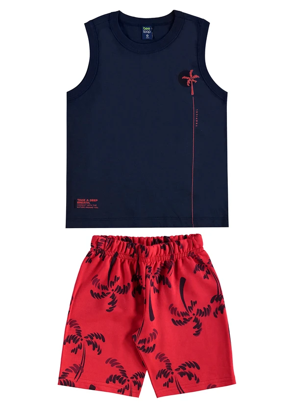 Bee Loop - Conjunto Regata Bermuda Tropical Azul