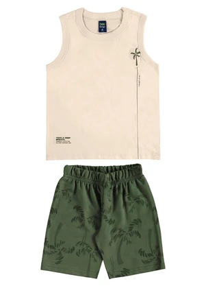 Bee Loop - Conjunto Regata Bermuda Tropical Bege - BEE LOOP