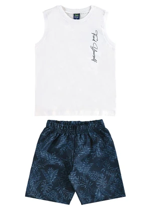 Bee Loop - Conjunto Regata Bermuda Tropical Branco - BEE LOOP