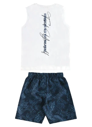 Bee Loop - Conjunto Regata Bermuda Tropical Branco - BEE LOOP