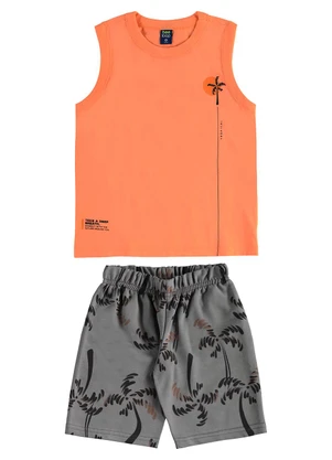 Bee Loop - Conjunto Regata Bermuda Tropical Laranja - BEE LOOP
