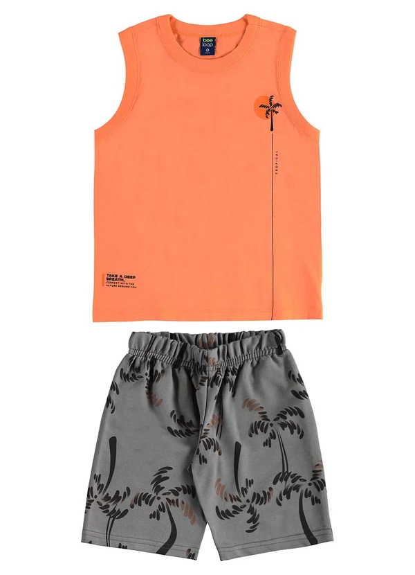 Bee Loop - Conjunto Regata Bermuda Tropical Bee Loop Laranja