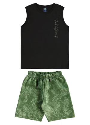 Conjunto Regata Bermuda Tropical Bee Loop Preto - BEE LOOP