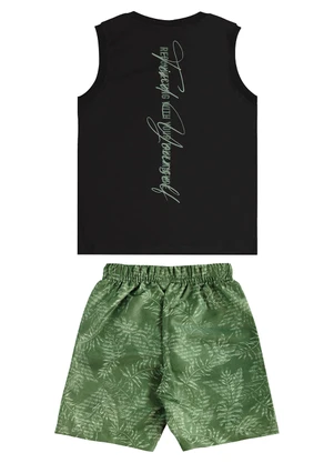 Conjunto Regata Bermuda Tropical Bee Loop Preto - BEE LOOP