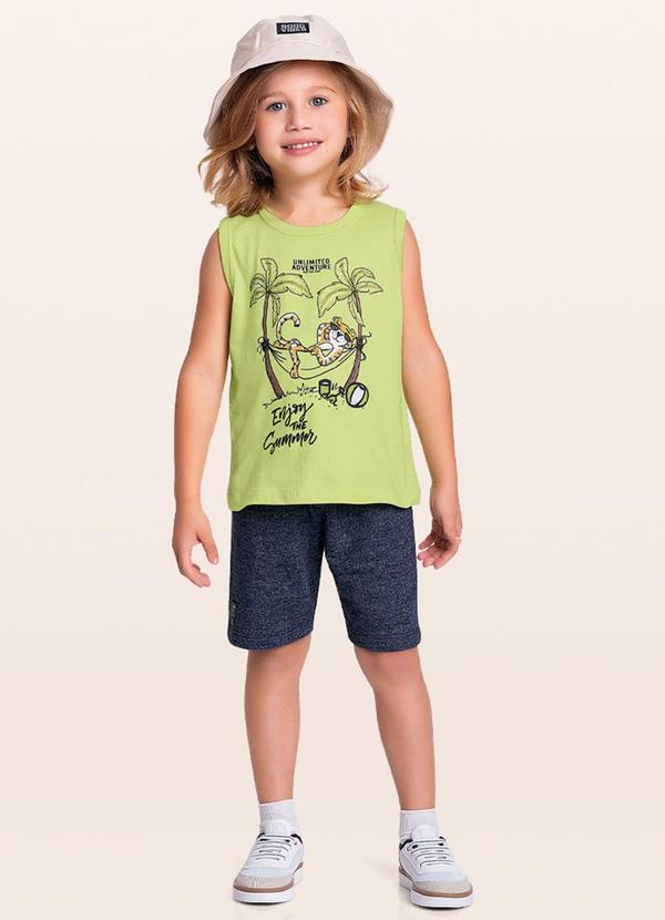 Fakini Kids - Conjunto Regata/Bermuda Verde