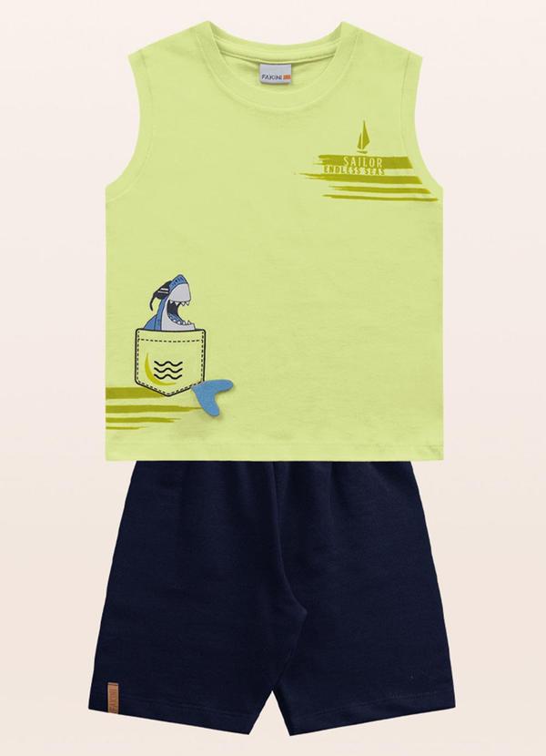 Fakini Kids - Conjunto Regata/Bermuda Verde