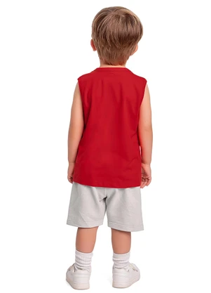 Fakini Kids - Conjunto Regata/Bermuda Vermelho - FAKINI KIDS