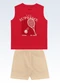 Fakini Kids - Conjunto Regata/Bermuda Verde - variação: Vermelho