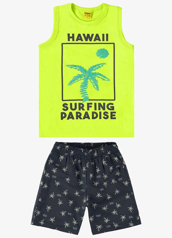 Rovi Kids - Conjunto Regata com Bermuda Verde
