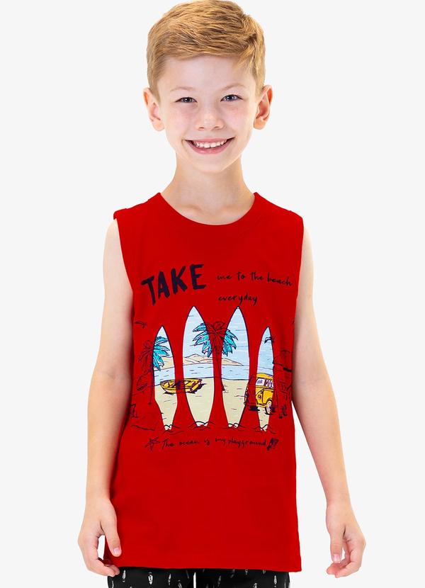 Rovi Kids - Conjunto Regata com Bermuda Vermelho