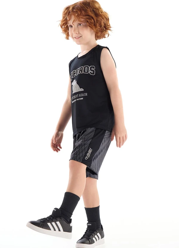 Quimby - Conjunto Regata Dry Fit Bermuda Quimby Preto