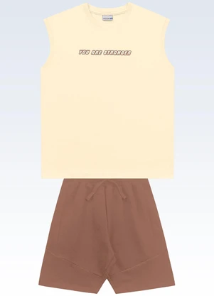 Fakini Kids - Conjunto Regata e Bermuda Amarelo - FAKINI KIDS