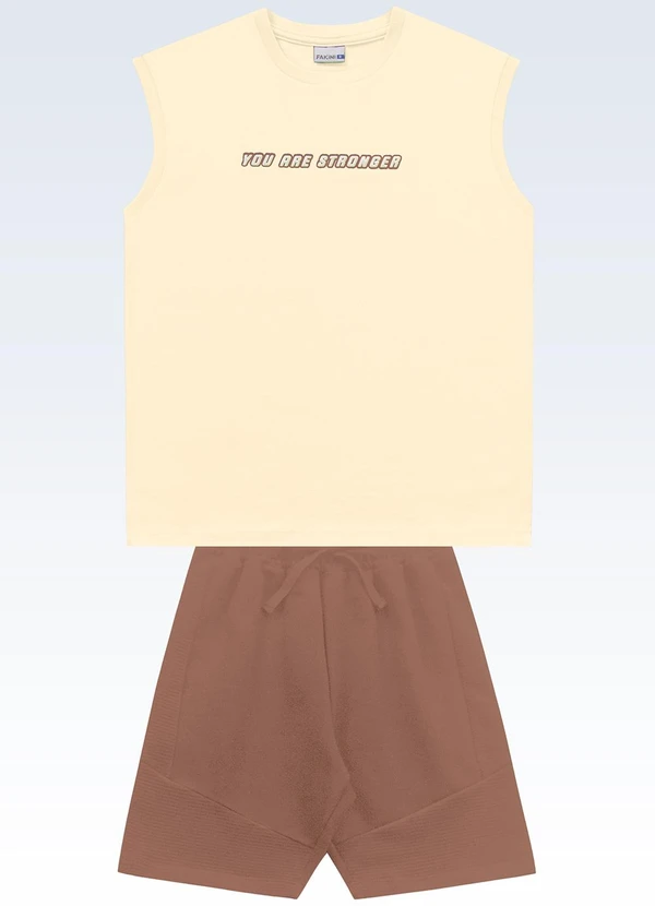 Fakini Kids - Conjunto Regata e Bermuda Amarelo