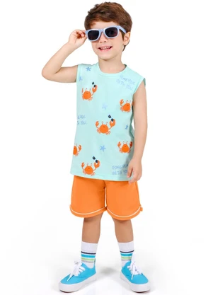 Tink Bink - Conjunto Regata e Bermuda Azul - TINK BINK