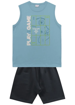 Fakini Kids - Conjunto Regata e Bermuda Azul - FAKINI KIDS