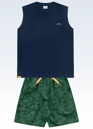 Fakini Kids - Conjunto Regata e Bermuda Azul - FAKINI KIDS