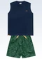 Fakini Kids - Conjunto Regata e Bermuda Vermelho - variação: Azul